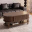 41" W Lift Top Coffee Table With Storage, Modern Oval Fluted Coffee Table, Walnut