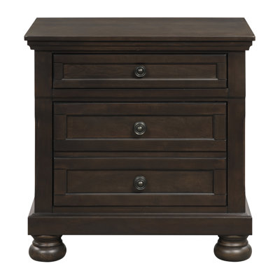 Table de chevet à deux tiroirs en queue d'aronde de style transitionnel avec meubles en bois