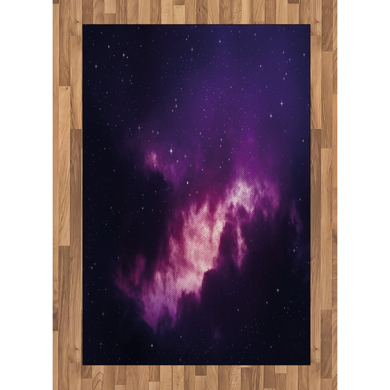 Space High Density Long Fiber Poly Threads Decorative Area Rug Carpet, Rectangle 4' x 5'8"