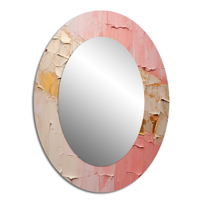 Beige or minimaliste Poteries - décor de miroir mural ovale doré, 40 po x 30 po