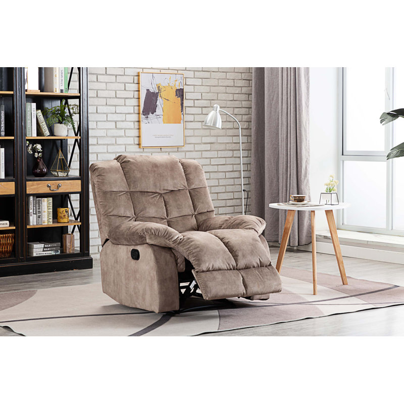 Fauteuil inclinable Arshia, Velours brun clair