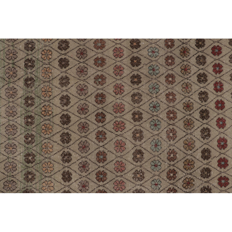 Distressed One-of-a-Kind 5'3X9'1 Hand Knotted Area Rug