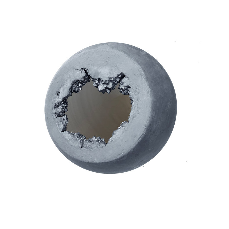Geode 1 - Light Pendant, Matte Gray, Brass