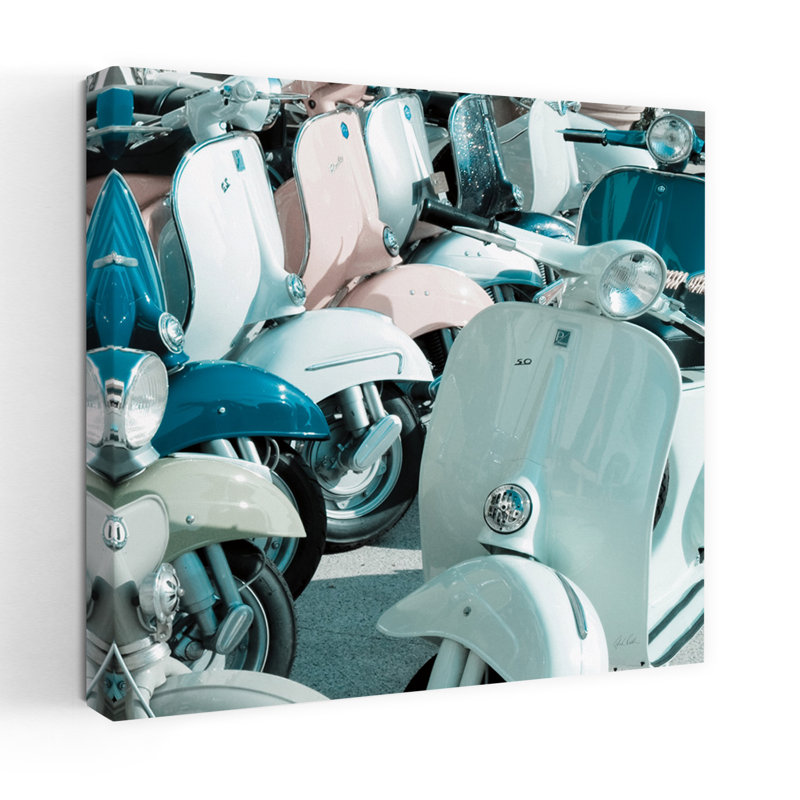 Scooter italien II, art rétro, H 18 po x l 18 po