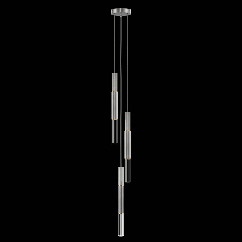Antonia 3 - Light LED Pendant, Standard Silver Leaf/Brass
