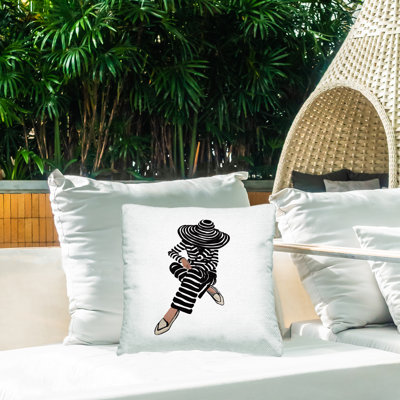 Coussin d'extérieur imprimé à la mode pour femme par Amelia Noyes