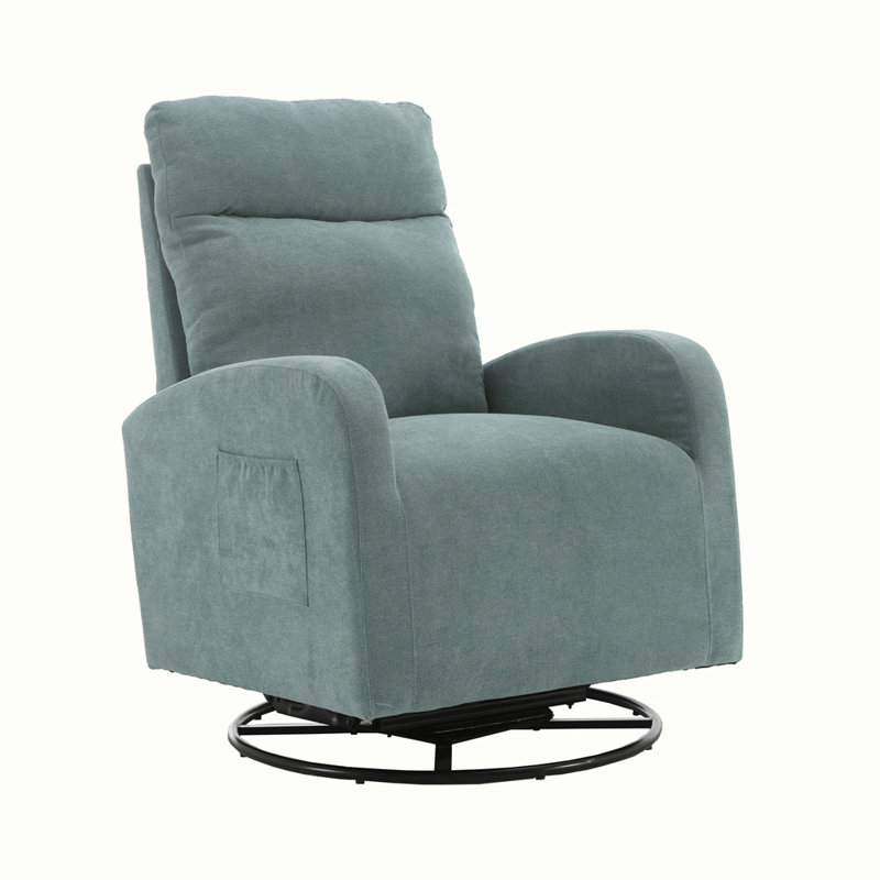 Chaise berçante Rayfe, Tissu bleu clair