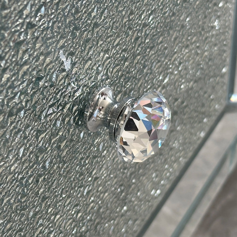 Meuble télé 60 po à miroir avec portes en verre concassé