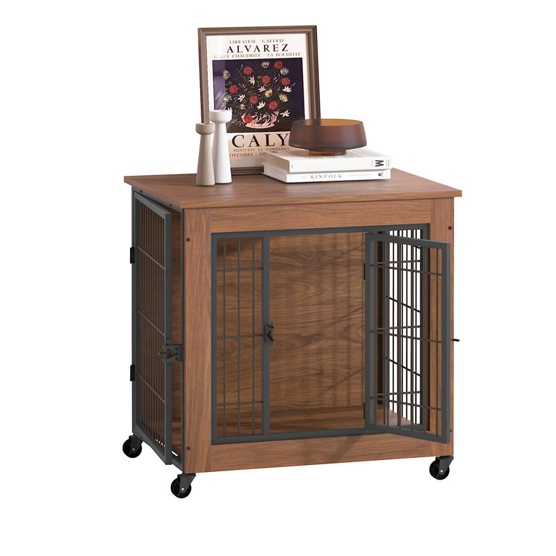 Meuble pour chien avec roulettes, table de bout robuste pour chenils pour animaux de compagnie, H 27 po x l 22 po x P 32 po