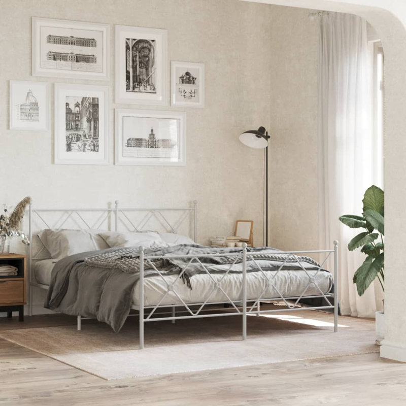 Anzor Metal Headboard, King - 150 x 200 cm, White