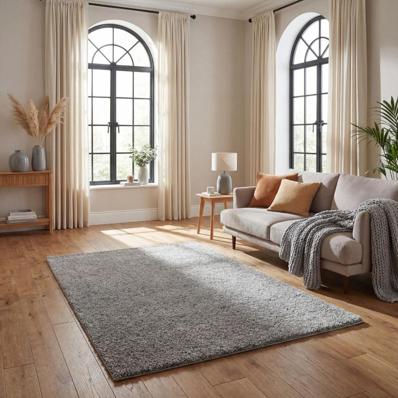 Myshaggy Collection Rugs Solid Design in Grey, Rectangle 160 x 230cm