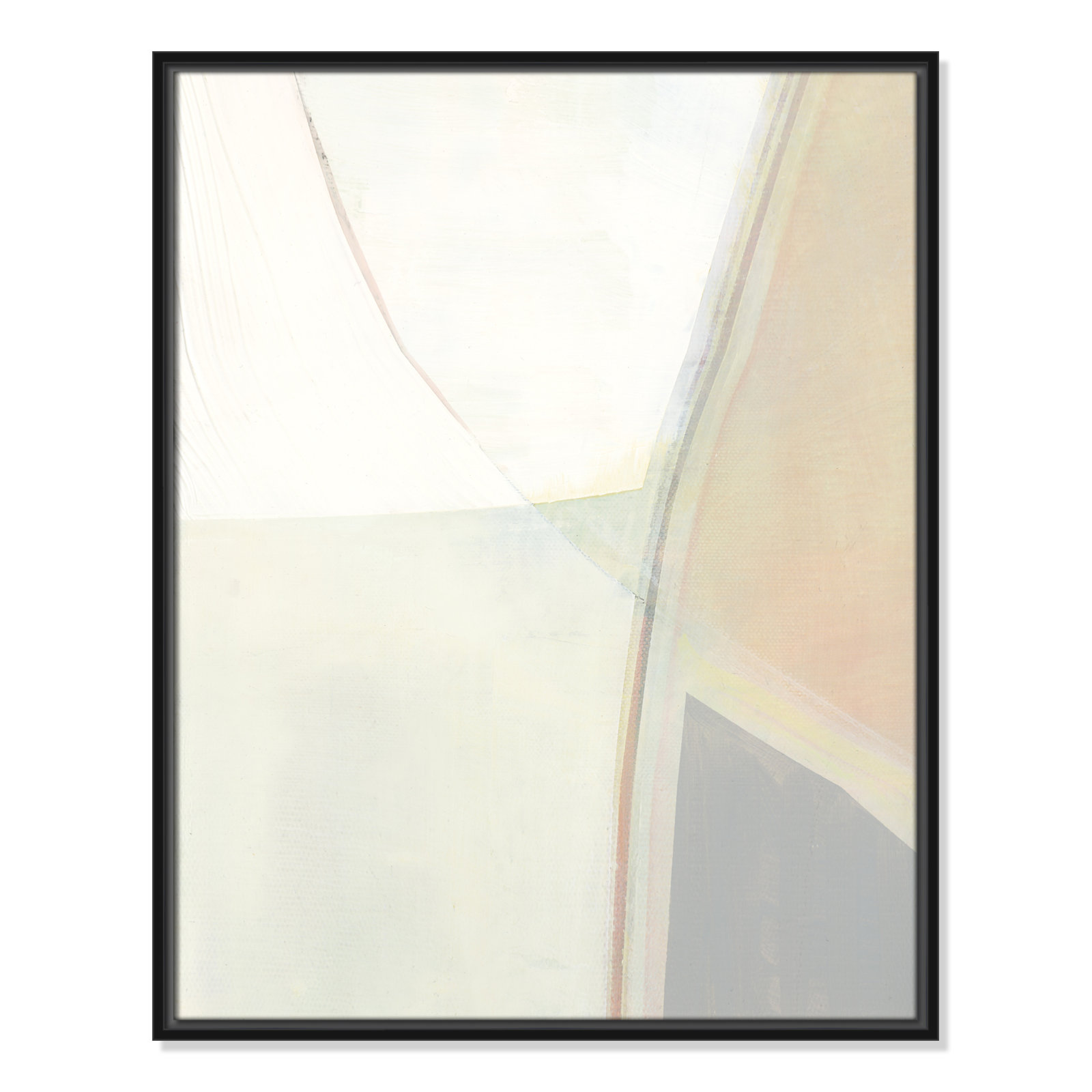 Alexandria "In Neutral II" Painting by Cartissi, 29.5" H x 23.5" W x 2" D, Black Framed Canvas