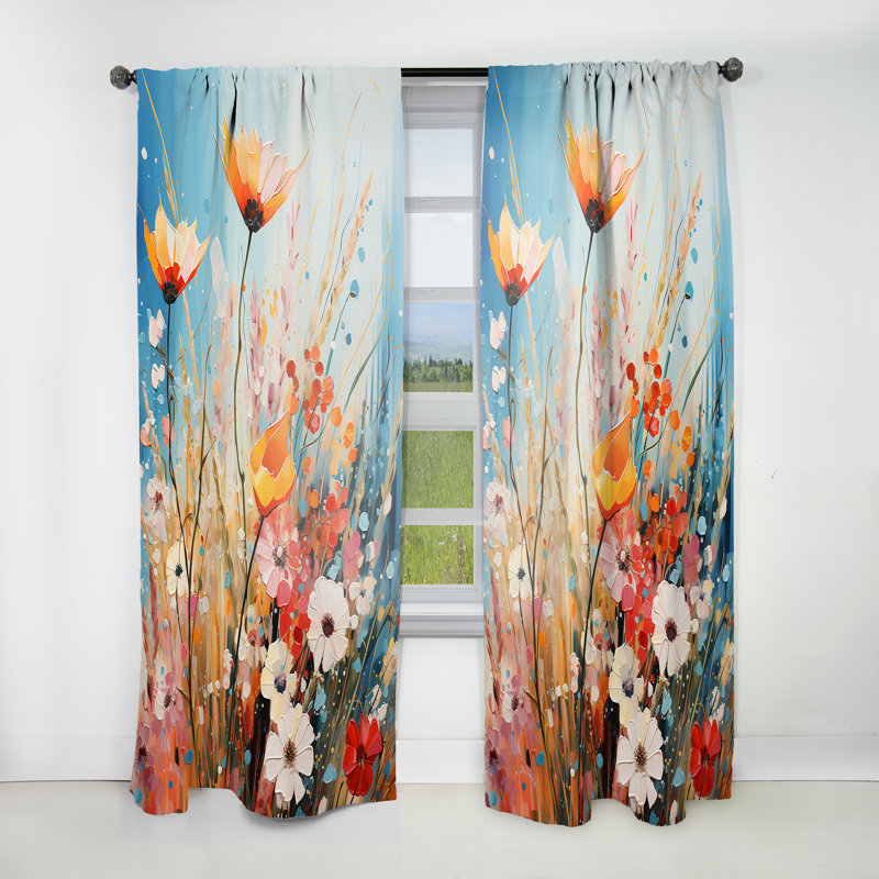 Eggar Garden Delights Wild Expression Blooms I - Rideau en velours traditionnel - obscurcissant - 1 panneau