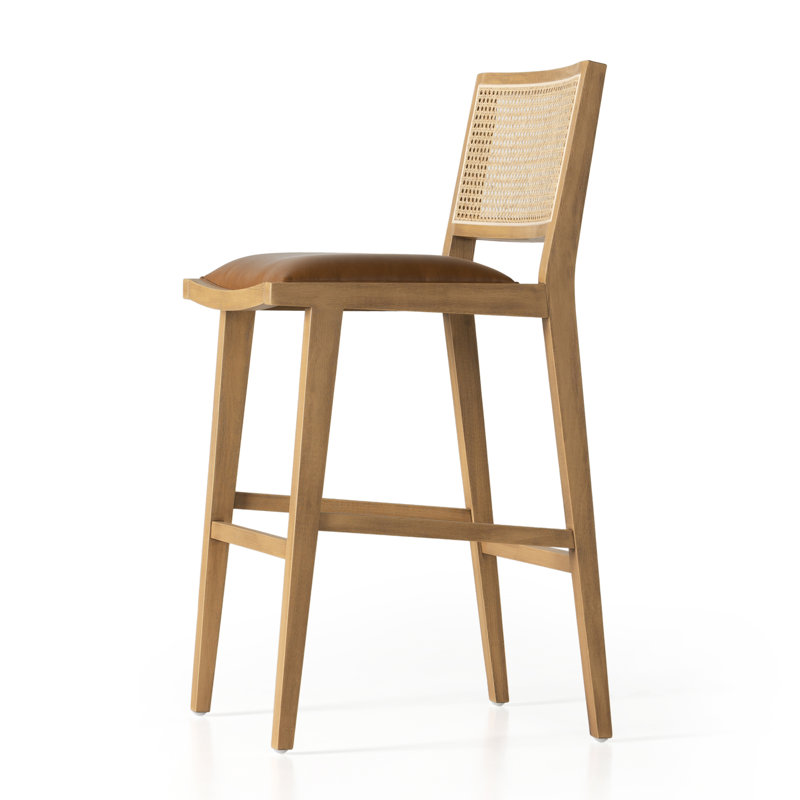 Caswell 27" Counter Stool, Bar Stool (31” Seat Height), White Polyester Blend