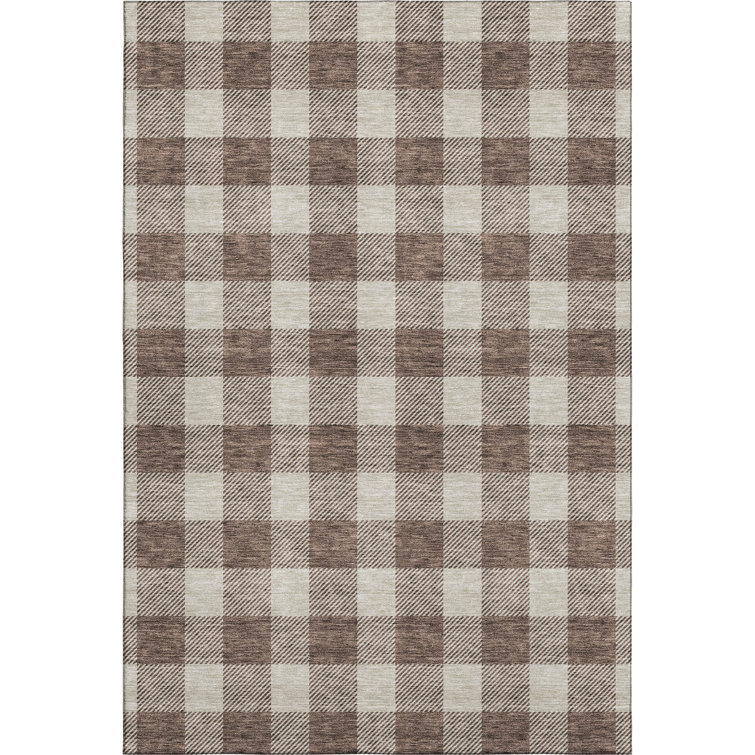 Premium Machine Washable Prisco Brown Rug