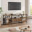 Modern-Industrial TV Stand with 2 Fabric Drawers, Entertainment Center for TVs Up to 75", Media Console with Storage Shelves, Open Design & Metal Frame-1215067921-1215067922