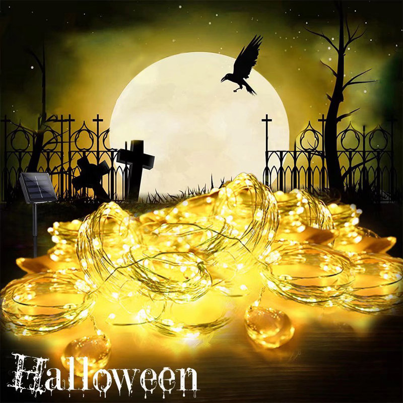 Dametria 66 ft Solar  String Light  200 - Bulb LED  Fairy String Lights Holiday Decorations, Yellow