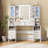 Large Makeup Vanity Desk With 2 Rgb Cabinets And Power Outlet