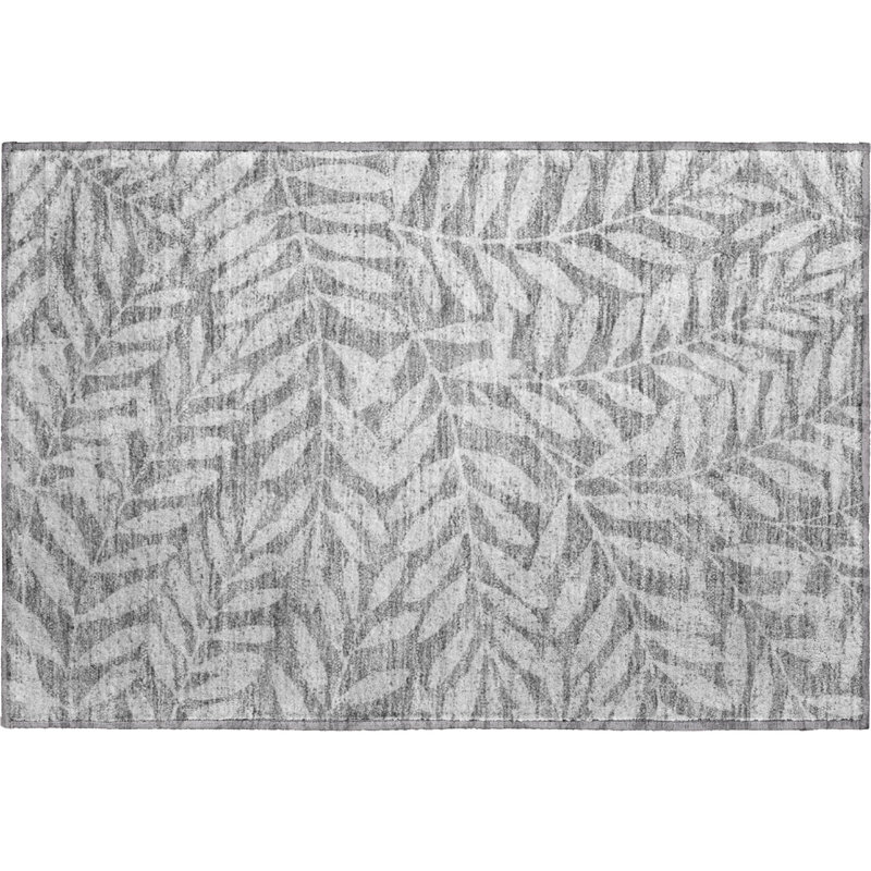 Premium Machine Washable Prisco Gray Rug, Rectangle 1'8" x 2'6"
