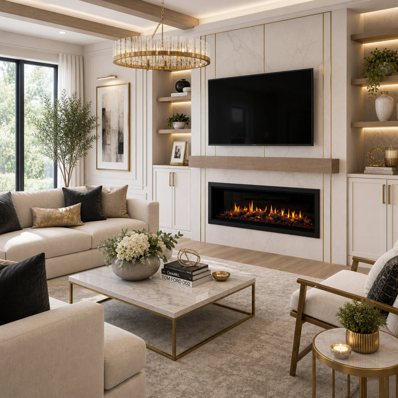 Tempo Series 63" Electric Fireplace, 20.25" H x 62.5" W x 6.5" D