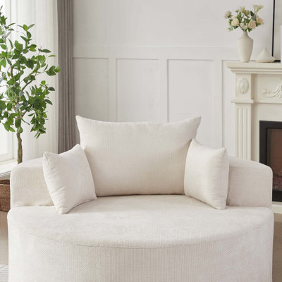 Fauteuil-lit convertible en éponge chenille douce pour des espaces de détente confortables (Ce n'est pas un fauteuil pivotant)