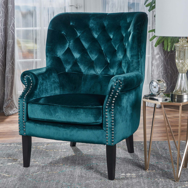 CHAISE DE CLUB MODERNE, Sarcelle