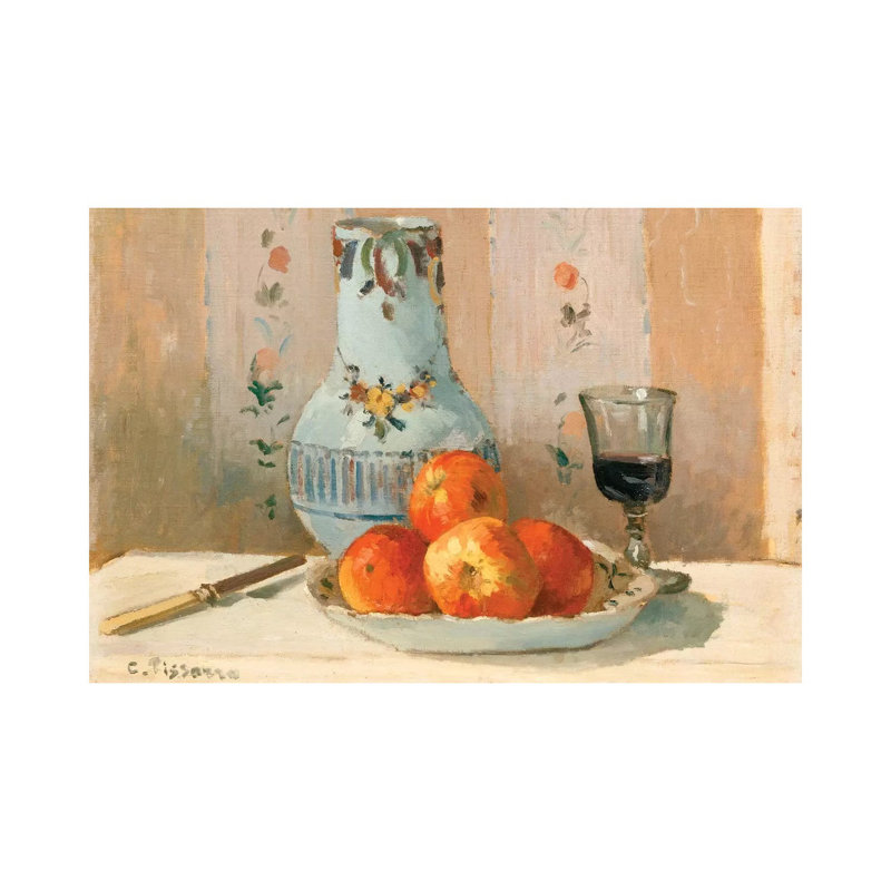 Still Life With Apples And Pitcher by Camille Pissarro - Wrapped Canvas Painting, 101.6 cm H x 66.04 cm W