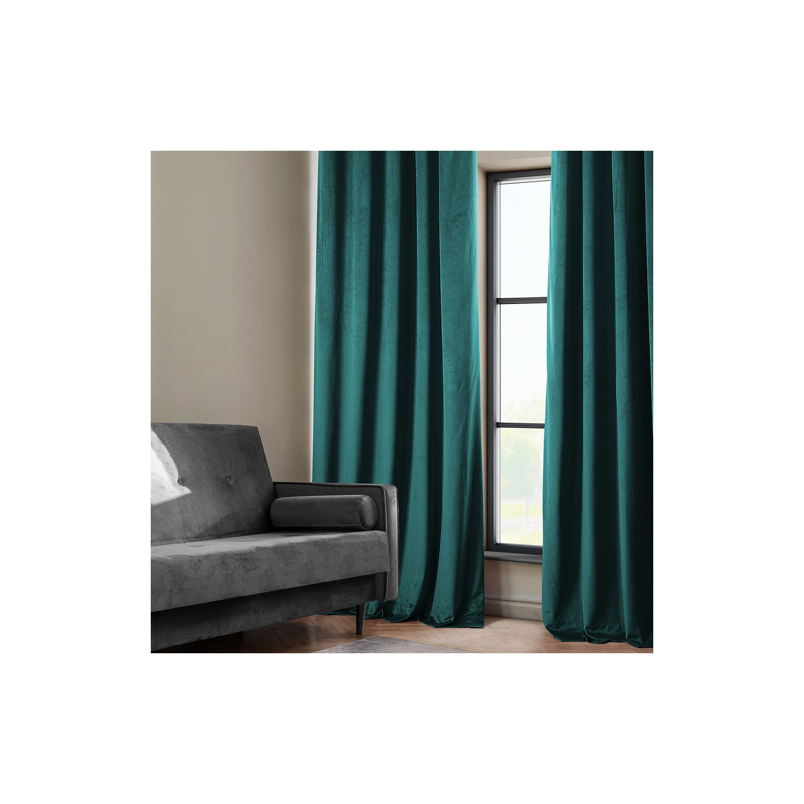 Matra Plush Velvet Curtains for Bedroom - Room Darkening Curtains for Living Room Window Single Panel, 50" W x 84" L