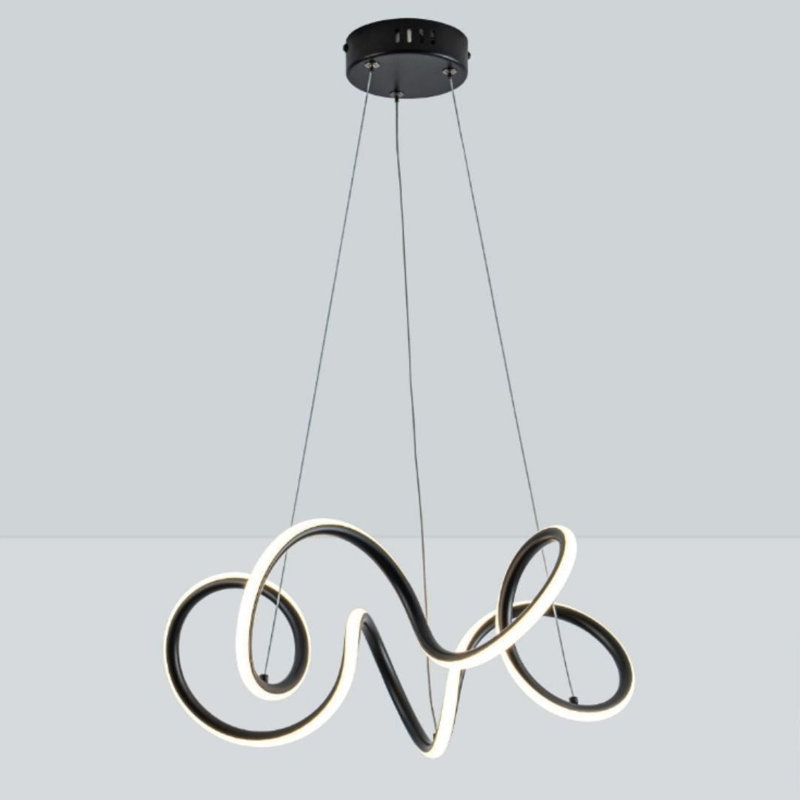 1 - Light LED Geometric Pendant, Matte Black