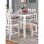 Table de salle à manger à hauteur de comptoir 5 pièces en bois massif blanc