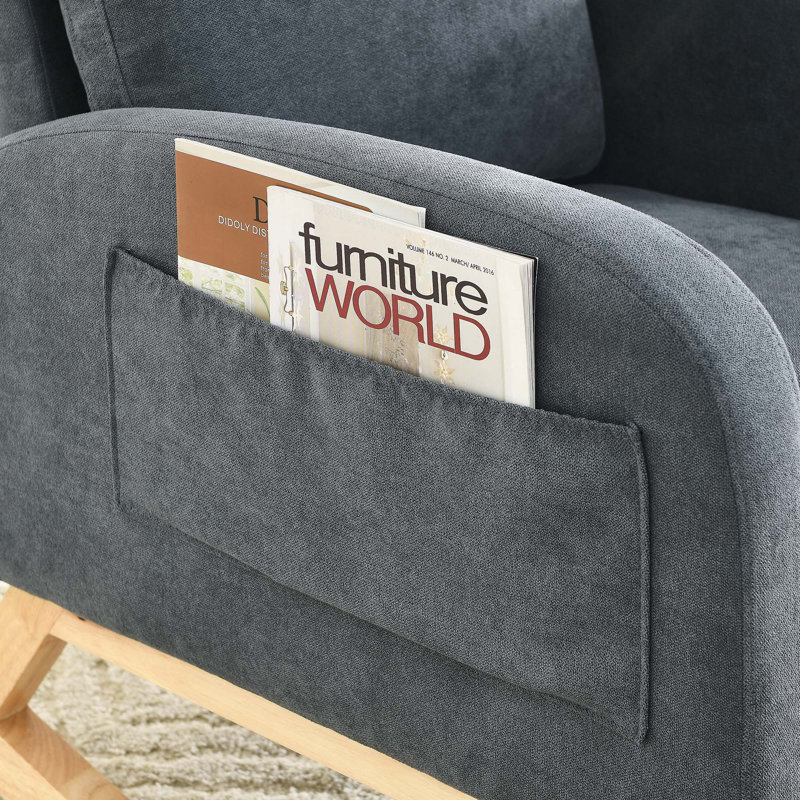 Corydon Upholstered Accent Chair, Dark Gray Fabric