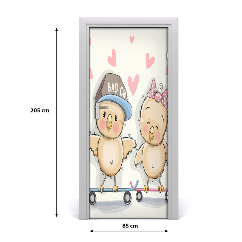 Chicken Skateboard Door Decal, 205cm H x 85cm W