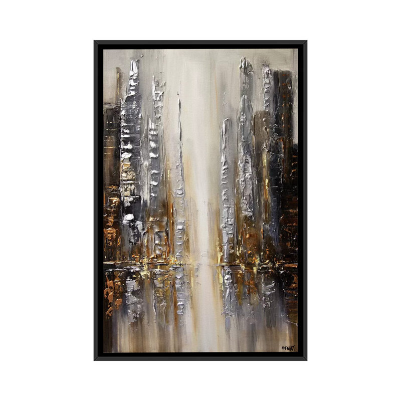 «Swiger Silver City», impression sur toile, H 26 po x l 18 po x p 1,5 po, Toile avec cadre noir, Pas de tapis