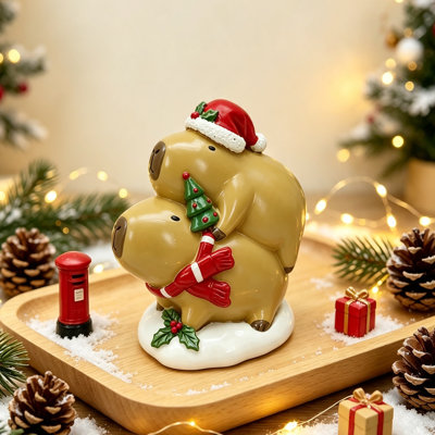 Capybara Christmas Ornament Cute Resin Xmas Tree Decor Holiday Gift