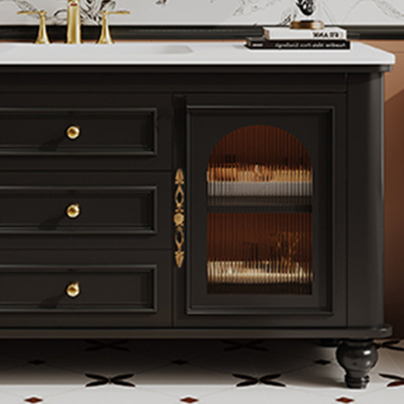 Simple medieval style bathroom cabinet, 47.24"
