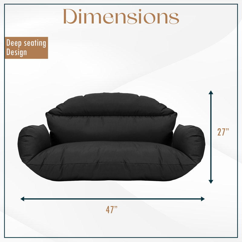 Coussin de balançoire double Smythe Modern, Noir