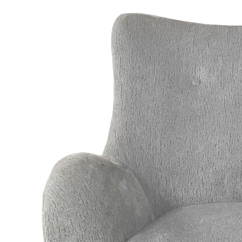 Chaise d'appoint pivotante en tissu de couleur zinc