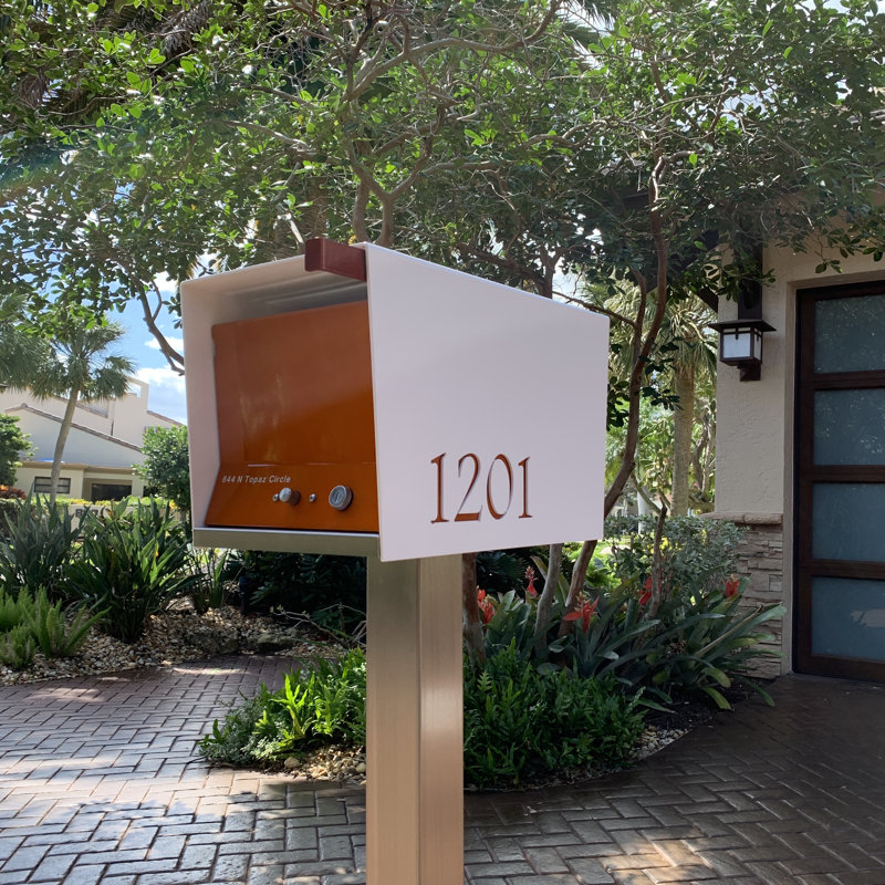 Boîte aux lettres UpTown, Orange/Blanc, Oui