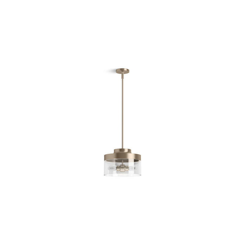 Purist 12-1/2 In. Two-Light Pendant, Vibrant Brushed Bronze