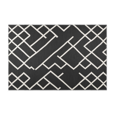 Tapis gris intérieur et extérieur Trellis