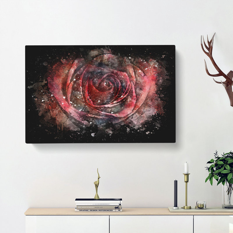 Red Rose - Wrapped Canvas, 35cm H x 50cm W x 3cm D