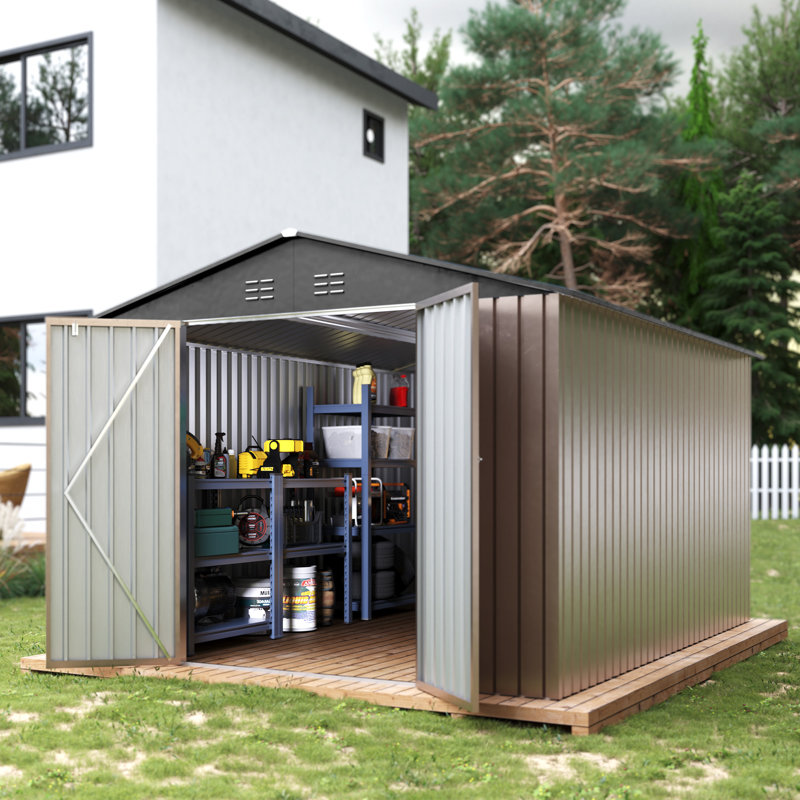 Grande remise de jardin en métal 8 x 12 pieds