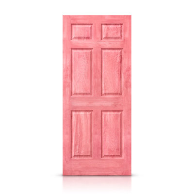 80'' Hollow Paneled Painted without Installation Hardware Kit Slab Door
