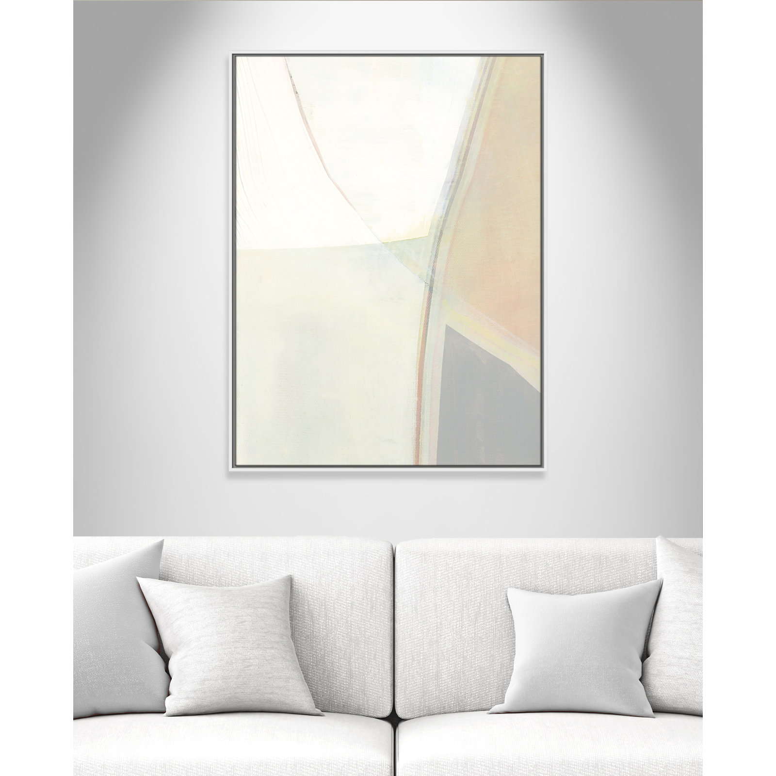 Alexandria "In Neutral II" Painting by Cartissi, White Framed Canvas, 41.5" H x 31.5" W x 2" D