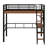 Metal  Loft Bed With Built-In Desk, Storage Shelf And Ladder, Space-Saving Design-1892645323