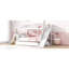 Lit superposé simple au-dessus de double avec tiroirs de rangement, glissière et tablettes - bois d'hévéa-1162315922