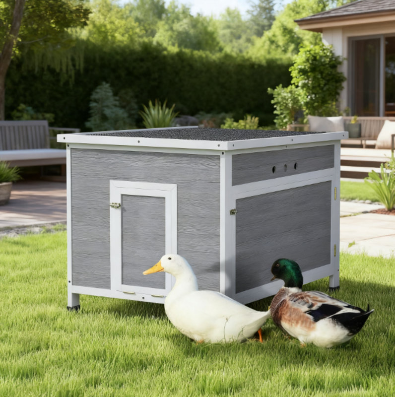 Cage de bois en bois avec toit ouvrable, plancher amovible, portes doubles, 30 po x 38 po x 30 po