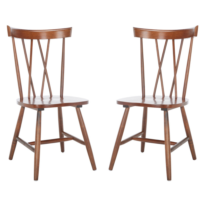 Porschia Cross Back Side Chair, Walnut