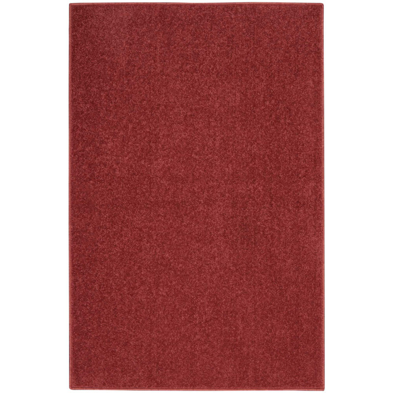 Tapis intérieur / extérieur rouge Mullican Sandy, Tapis de couloir 2 pi x 4 pi