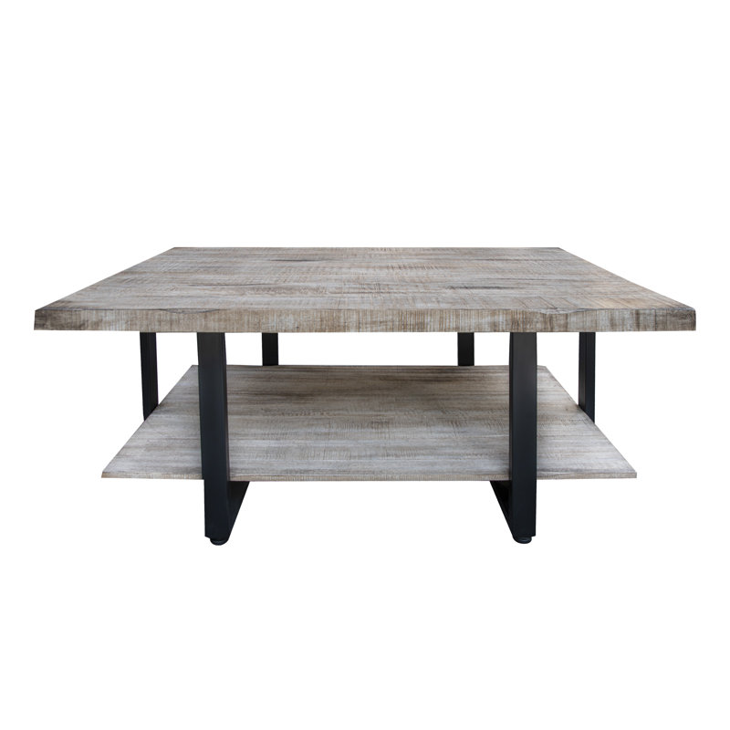 Table basse Jaciya avec base en fer, H 18 po x L 50 po x l 30 po